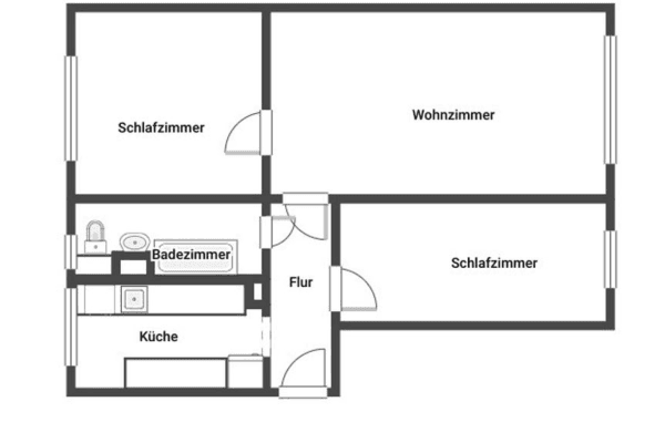 Pronájem bytu 3+1 59 m², Erfurter Straße 7, Mönchenholzhausen Pronájem bytu 3+1 59 m², Erfurter Straße 7, Mönchenholzhausen