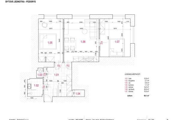 Pronájem bytu 3+kk 73 m², Sokolovská, Praha Pronájem bytu 3+kk 73 m², Sokolovská, Praha
