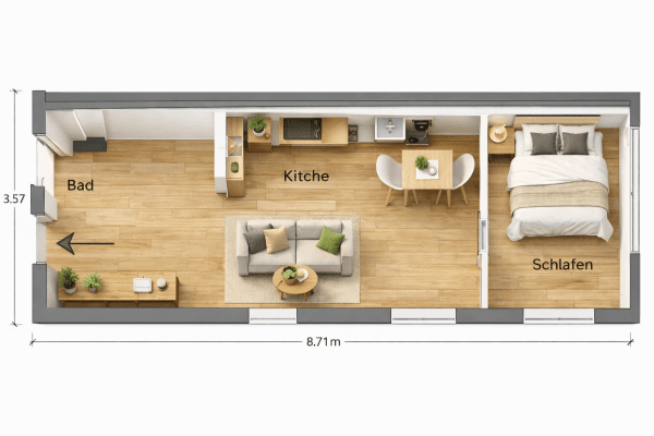 Pronájem bytu 2+1 45 m², Jägerstraße 5, Potsdam Pronájem bytu 2+1 45 m², Jägerstraße 5, Potsdam