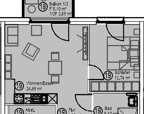 Pronájem bytu 2+1 55 m², Würzburger Str. 37, Stockstadt am Main Pronájem bytu 2+1 55 m², Würzburger Str. 37, Stockstadt am Main