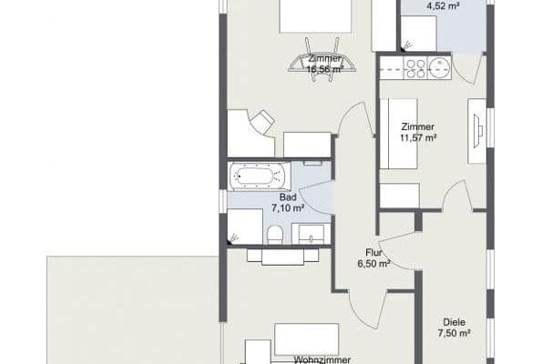 Pronájem bytu 3+1 92 m², Sophienstr. 4, Garbsen Pronájem bytu 3+1 92 m², Sophienstr. 4, Garbsen