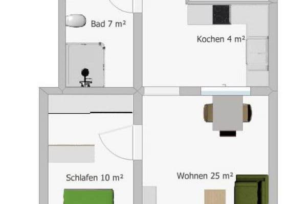 Pronájem bytu 2+1 51 m², Landshuter Straße 51, Wörth an der Isar Pronájem bytu 2+1 51 m², Landshuter Straße 51, Wörth an der Isar
