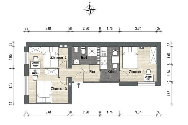 Prodej bytu 3+1 61 m², Düsseldorf, Severní Porýní-Vestfálsko Prodej bytu 3+1 61 m², Düsseldorf, Severní Porýní-Vestfálsko