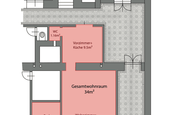 Pronájem bytu 1+1 34 m², Brehmstraße 4, Wien, Wien Pronájem bytu 1+1 34 m², Brehmstraße 4, Wien, Wien