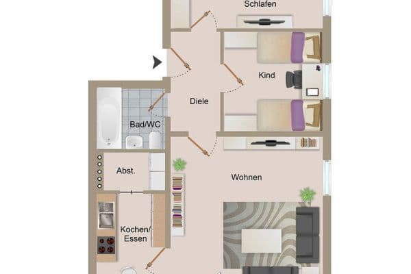 Pronájem bytu 3+1 75 m², Glaserweg 10, Bubenbach Pronájem bytu 3+1 75 m², Glaserweg 10, Bubenbach