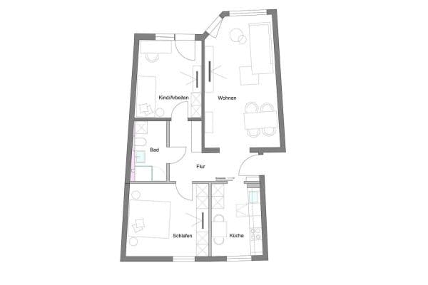 Pronájem bytu 3+1 71 m², Jaupstr. 1-13, Darmstadt Pronájem bytu 3+1 71 m², Jaupstr. 1-13, Darmstadt