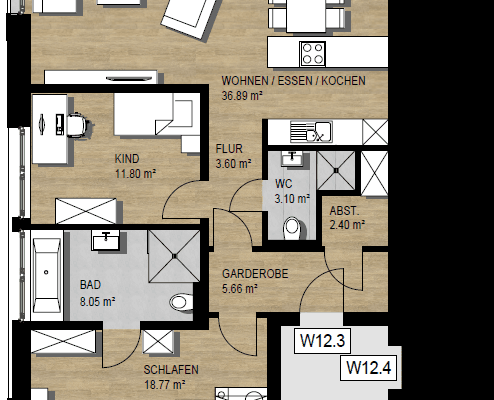 Pronájem bytu 3+1 100 m², Verl Pronájem bytu 3+1 100 m², Verl