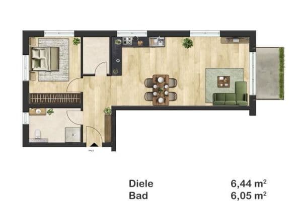 Pronájem bytu 2+1 60 m², Blumenstraße 17, Münzenberg - Gambach Pronájem bytu 2+1 60 m², Blumenstraße 17, Münzenberg - Gambach