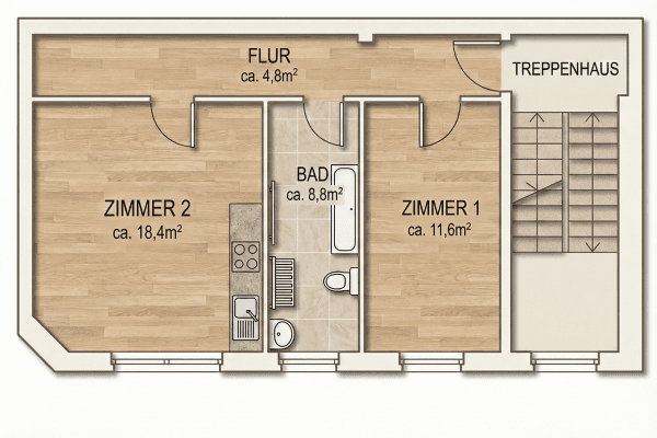Prodej bytu 2+1 44 m², Breite Str. 16a, Berlin, Berlín Prodej bytu 2+1 44 m², Breite Str. 16a, Berlin, Berlín