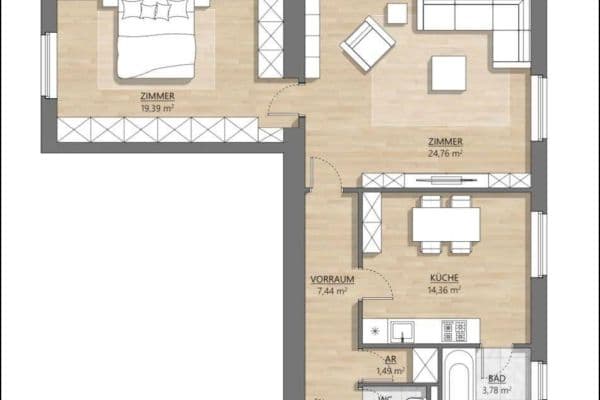Pronájem bytu 2+kk 73 m², Wien, Wien Pronájem bytu 2+kk 73 m², Wien, Wien