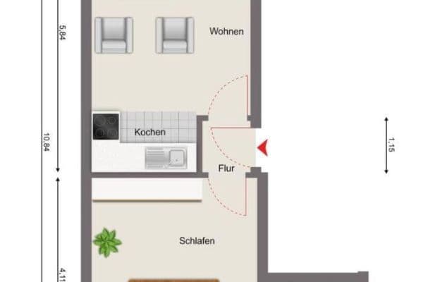 Pronájem bytu 2+1 41 m², Friolzheim Pronájem bytu 2+1 41 m², Friolzheim