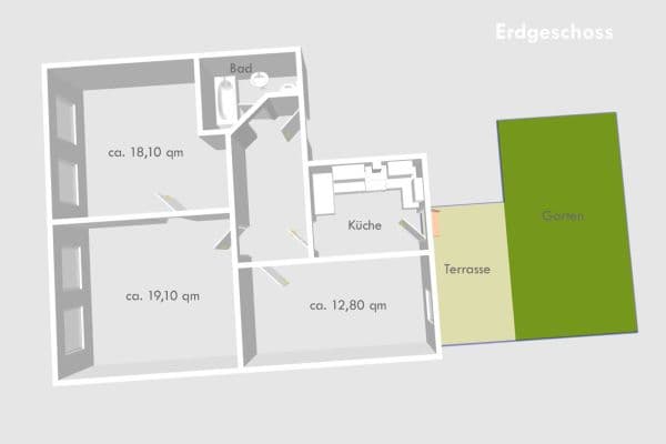 Pronájem bytu 3+1 68 m², Kaimberger Straße 12, Gera, Durynsko Pronájem bytu 3+1 68 m², Kaimberger Straße 12, Gera, Durynsko