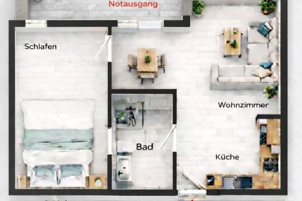 Pronájem bytu 2+1 45 m², Berghausen Pronájem bytu 2+1 45 m², Berghausen