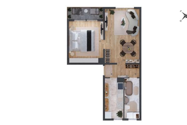 Pronájem bytu 2+1 51 m², Neubau 12, Elterlein Pronájem bytu 2+1 51 m², Neubau 12, Elterlein