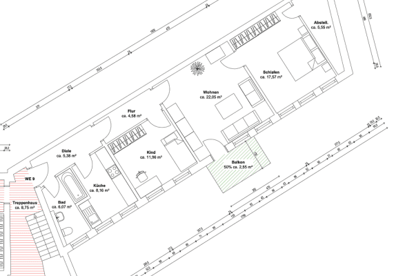 Pronájem bytu 2+1 69 m², Leipziger Straße 19, Schkeuditz Pronájem bytu 2+1 69 m², Leipziger Straße 19, Schkeuditz