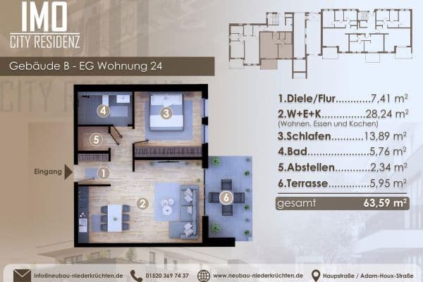 Prodej bytu 2+1 64 m², Niederkrüchten, Severní Porýní-Vestfálsko Prodej bytu 2+1 64 m², Niederkrüchten, Severní Porýní-Vestfálsko