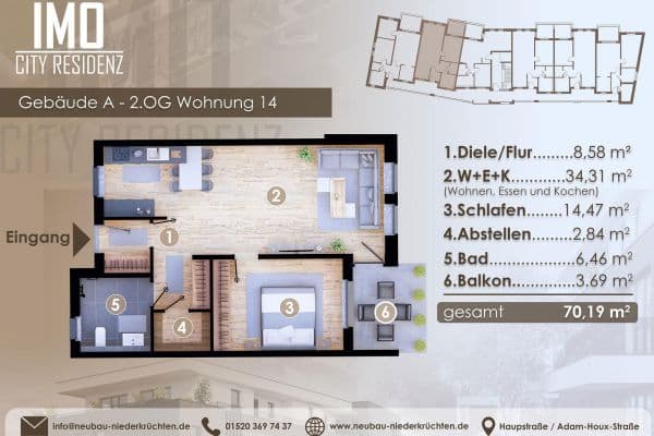 Prodej bytu 2+1 71 m², Hauptstraße 10, Niederkrüchten, Severní Porýní-Vestfálsko Prodej bytu 2+1 71 m², Hauptstraße 10, Niederkrüchten, Severní Porýní-Vestfálsko
